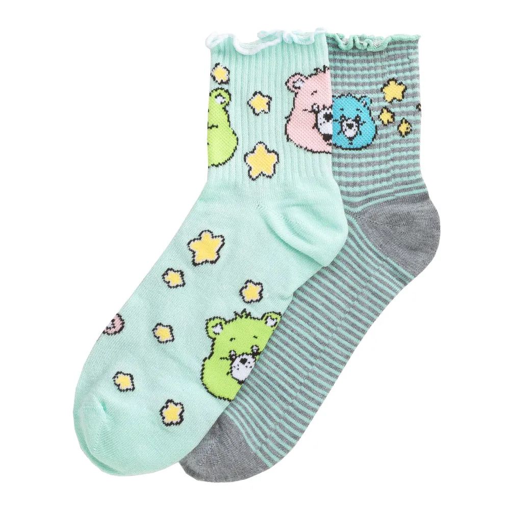 2 Pack Care Bears Lettuce Edge Mid Crew - Adult