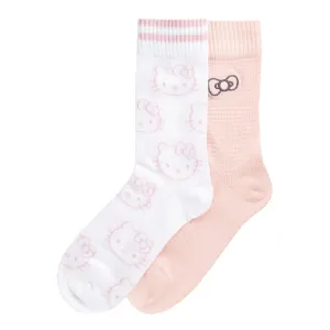 2 Pack Hello Kitty Embroidered Crew - Adult