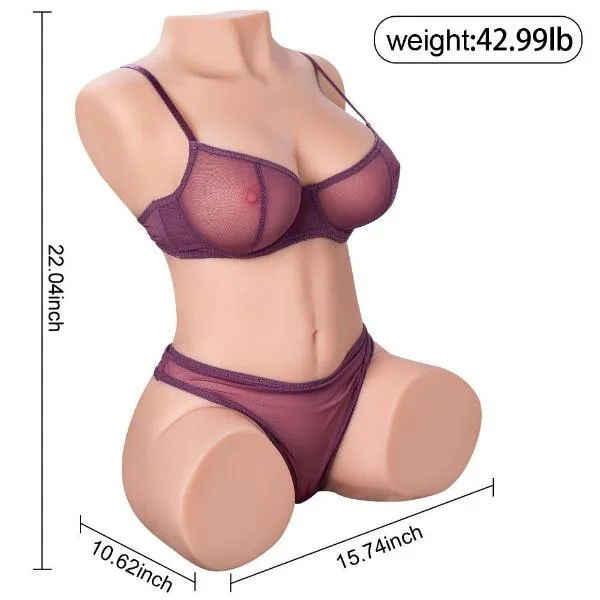 42.99lb Dania Realistic Sex Doll with 3D Texured Vigina Lifelike Plump Breast Dual Channels 【US Stock Available Only】