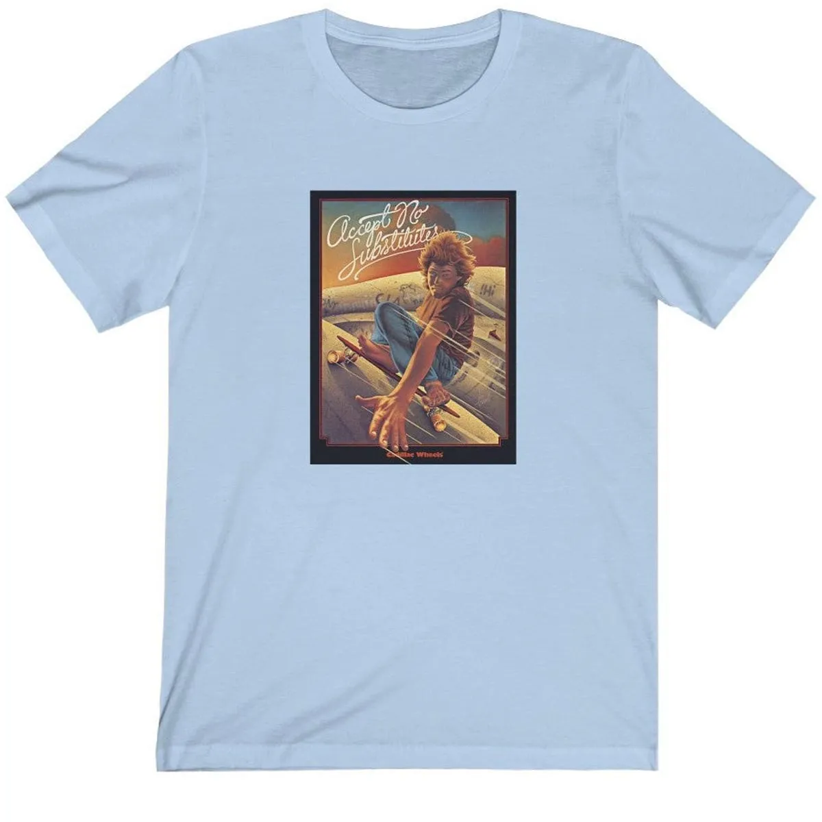 45RPM Vintage Cadillac Wheels T-Shirt - Blue