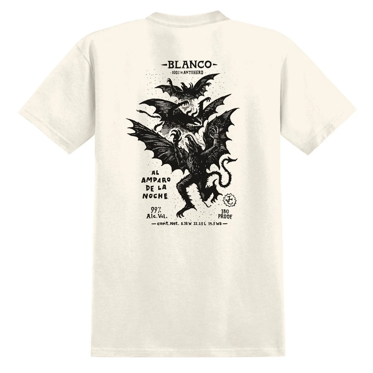 Anti-Hero Carnales Blanco T-Shirt - Cream/Black Prints