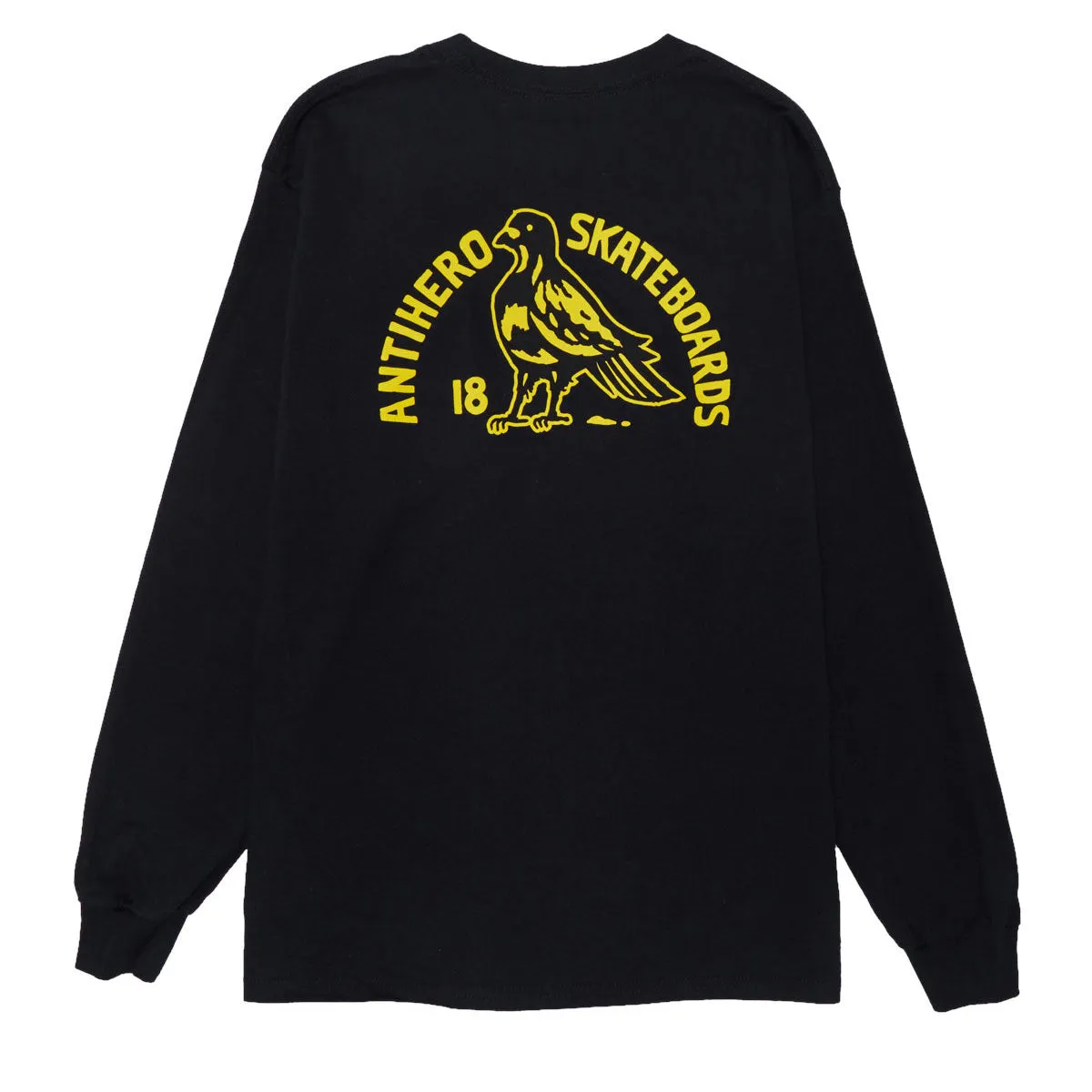 Anti-Hero Rock Dove Fill Long Sleeve Pocket T-Shirt - Black/Yellow