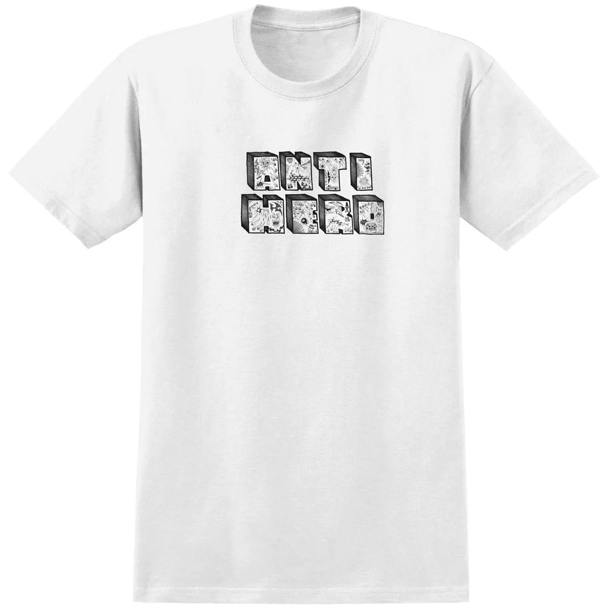 Anti-Hero Stacked T-Shirt - White/Black