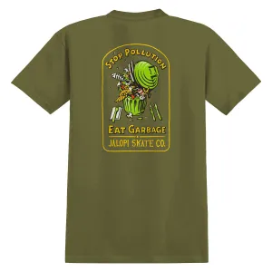 Anti-Hero Stop Pollution T-Shirt - Heather Army