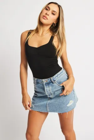 Black Bodysuit Sleeveless Modal