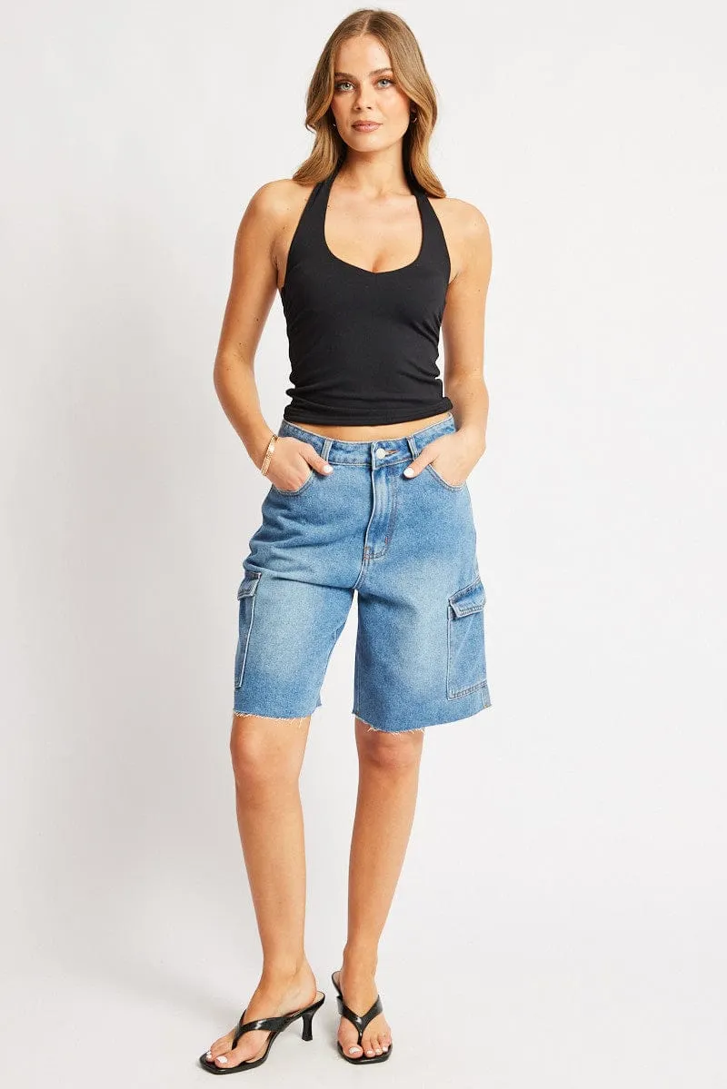 Black Halter Neck Top Supersoft