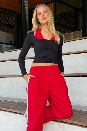Black Supersoft Top Square Neck Long Sleeve