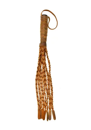 Braided 15 Tails With 6 Handle - Italian Leather
