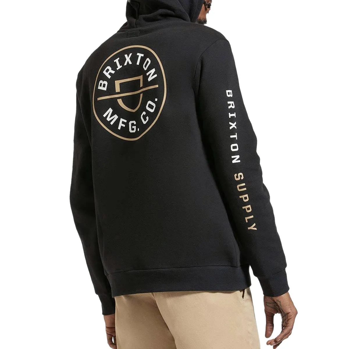 Brixton Crest Hoodie - Black/Sand/White