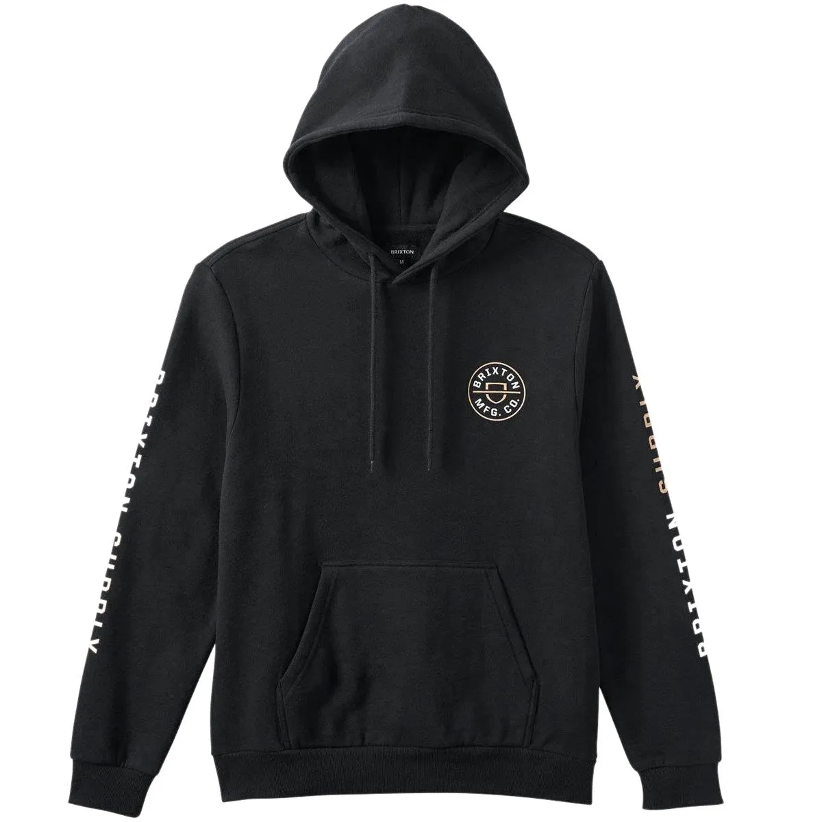 Brixton Crest Hoodie - Black/Sand/White