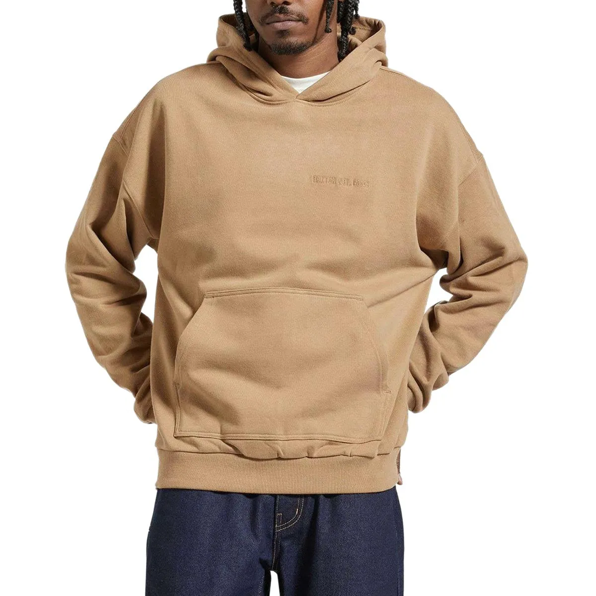 Brixton Embroidered Heavyweight Hoodie - Tiger's Eye