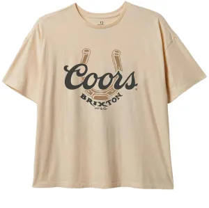 Brixton x Coors Womens Luck Oversized Bf T-Shirt - Washed Cream
