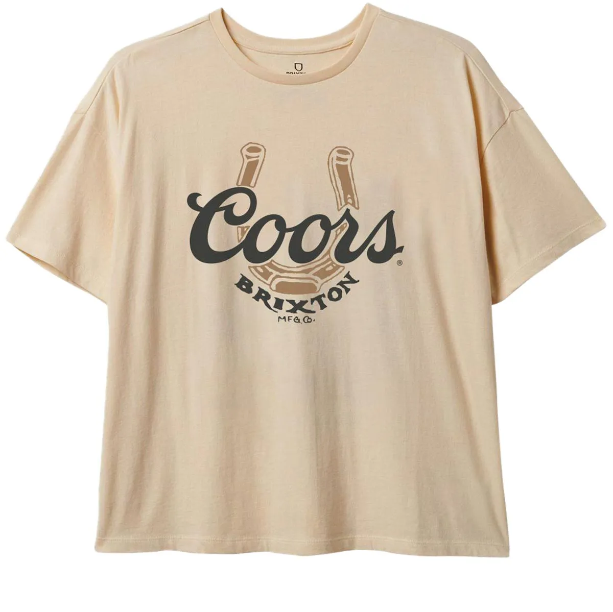 Brixton x Coors Womens Luck Oversized Bf T-Shirt - Washed Cream
