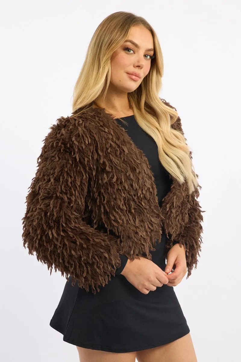 Brown Faux Fur Jacket