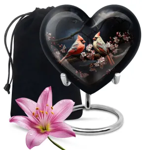 Cardinal bird Memorial Urn: Heartfelt Resting Place for Adult Male, Dad