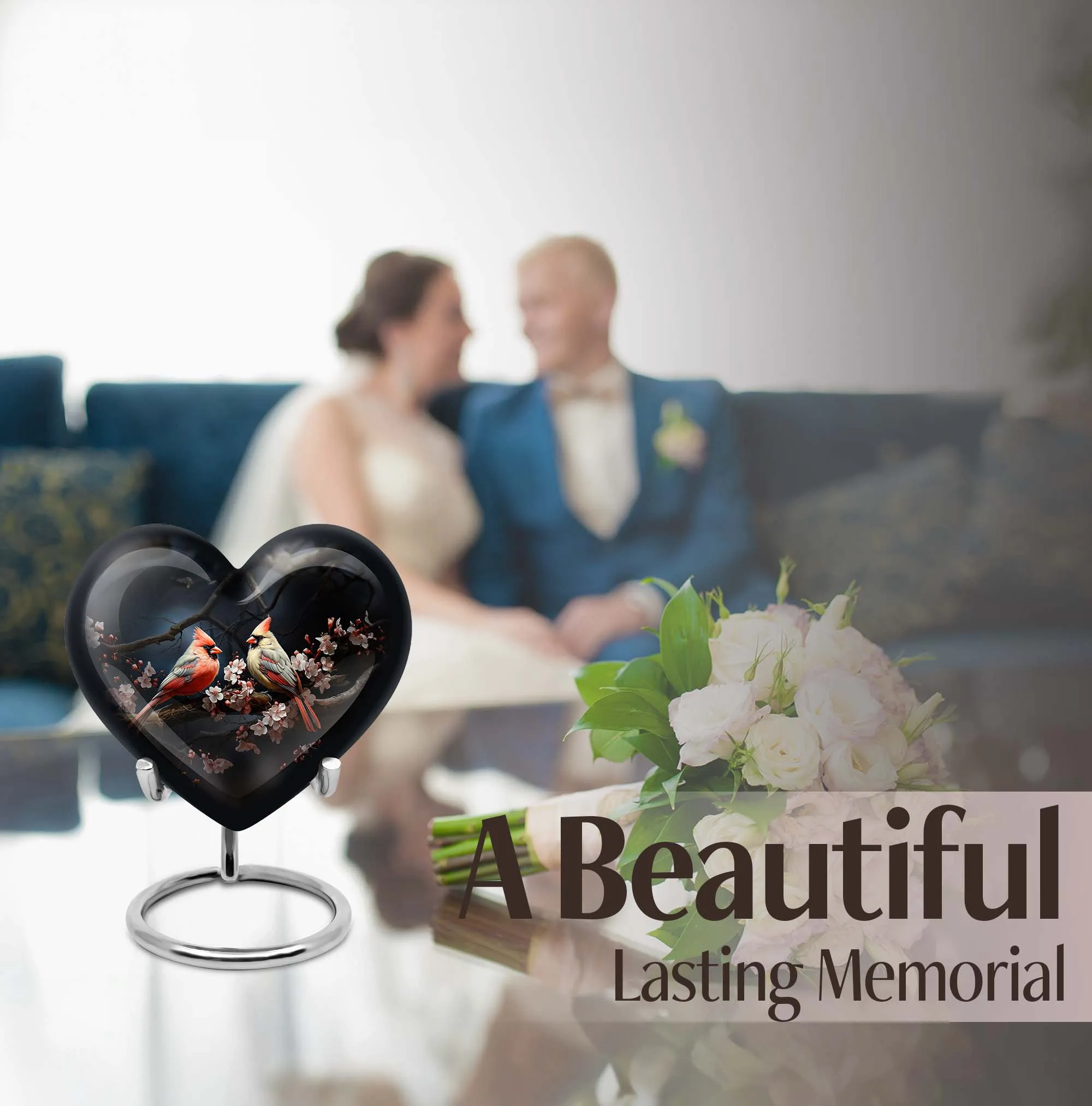 Cardinal bird Memorial Urn: Heartfelt Resting Place for Adult Male, Dad