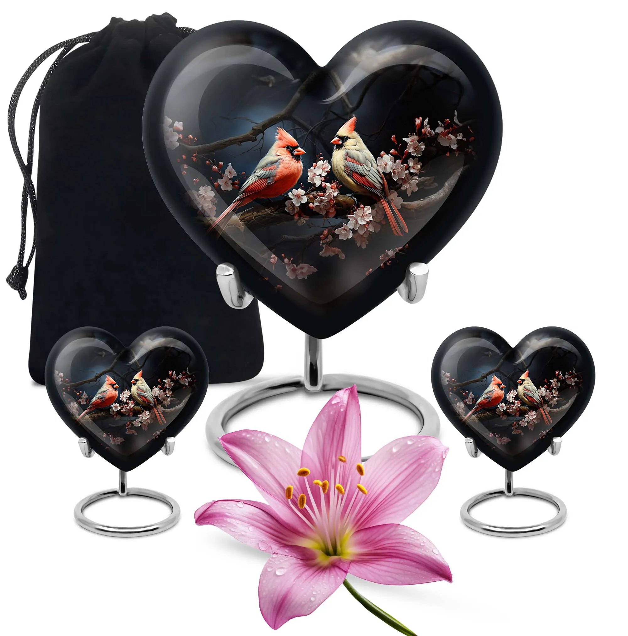 Cardinal bird Memorial Urn: Heartfelt Resting Place for Adult Male, Dad