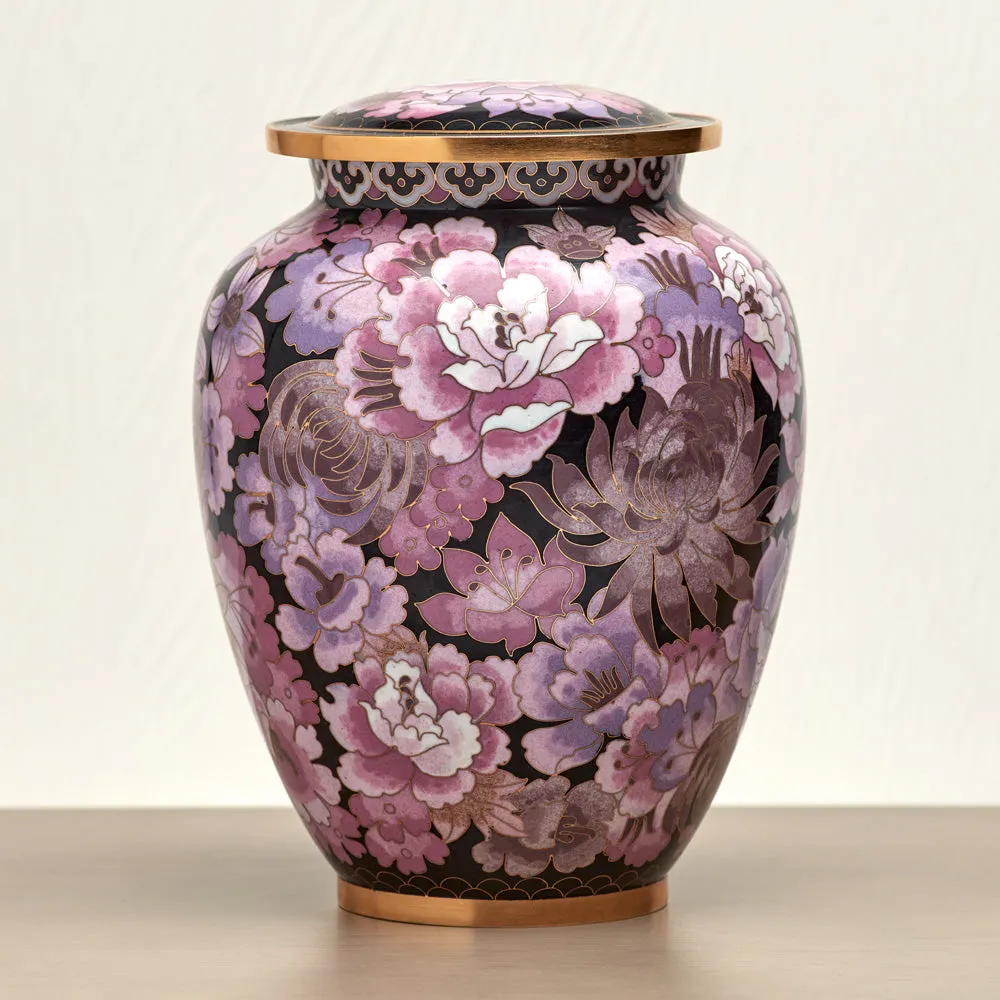 Cloisonne Pink Blush Cremation Urn in Large