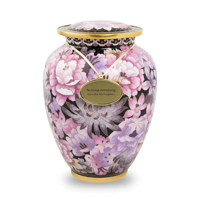 Cloisonne Pink Blush Cremation Urn in Large
