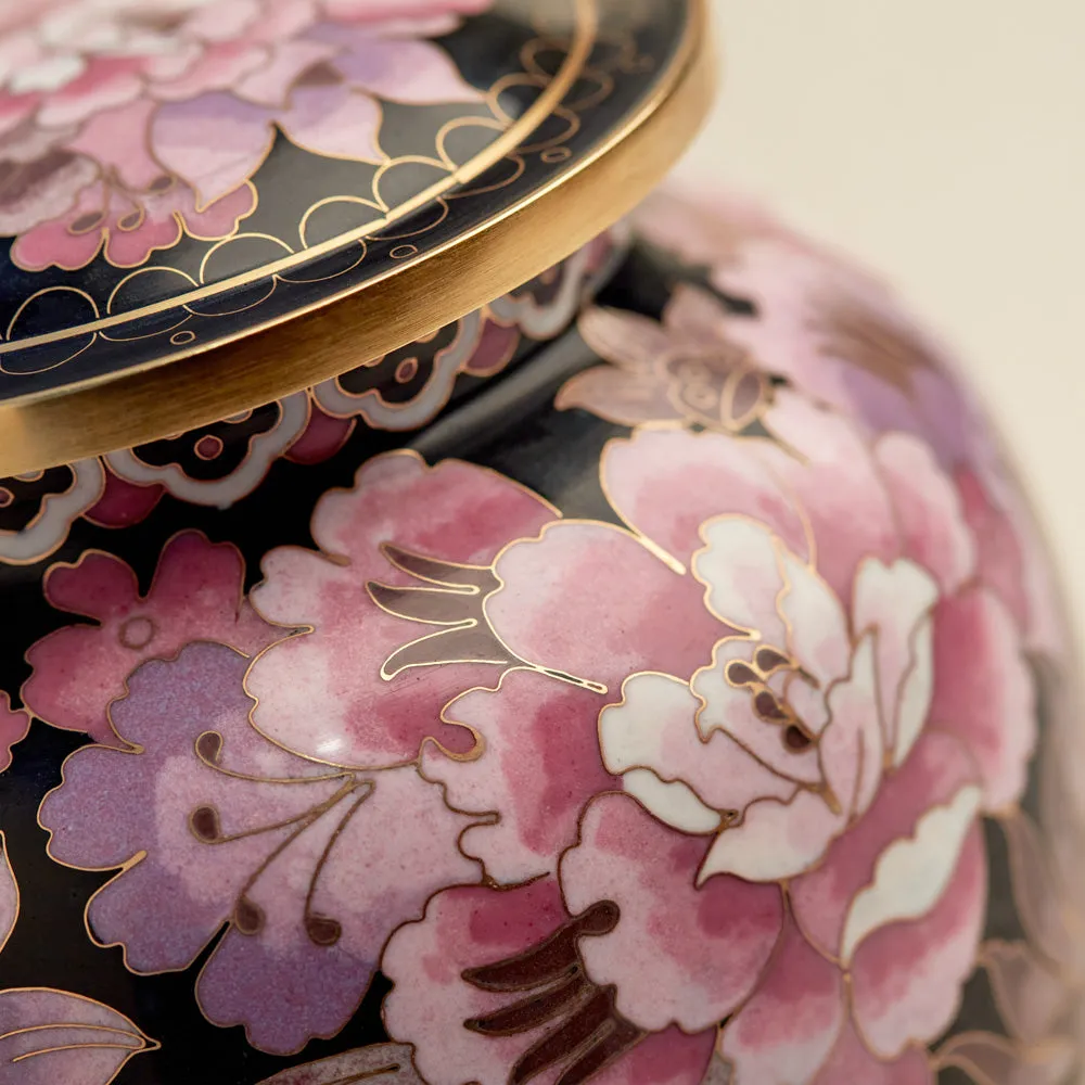 Cloisonne Pink Blush Cremation Urn in Large
