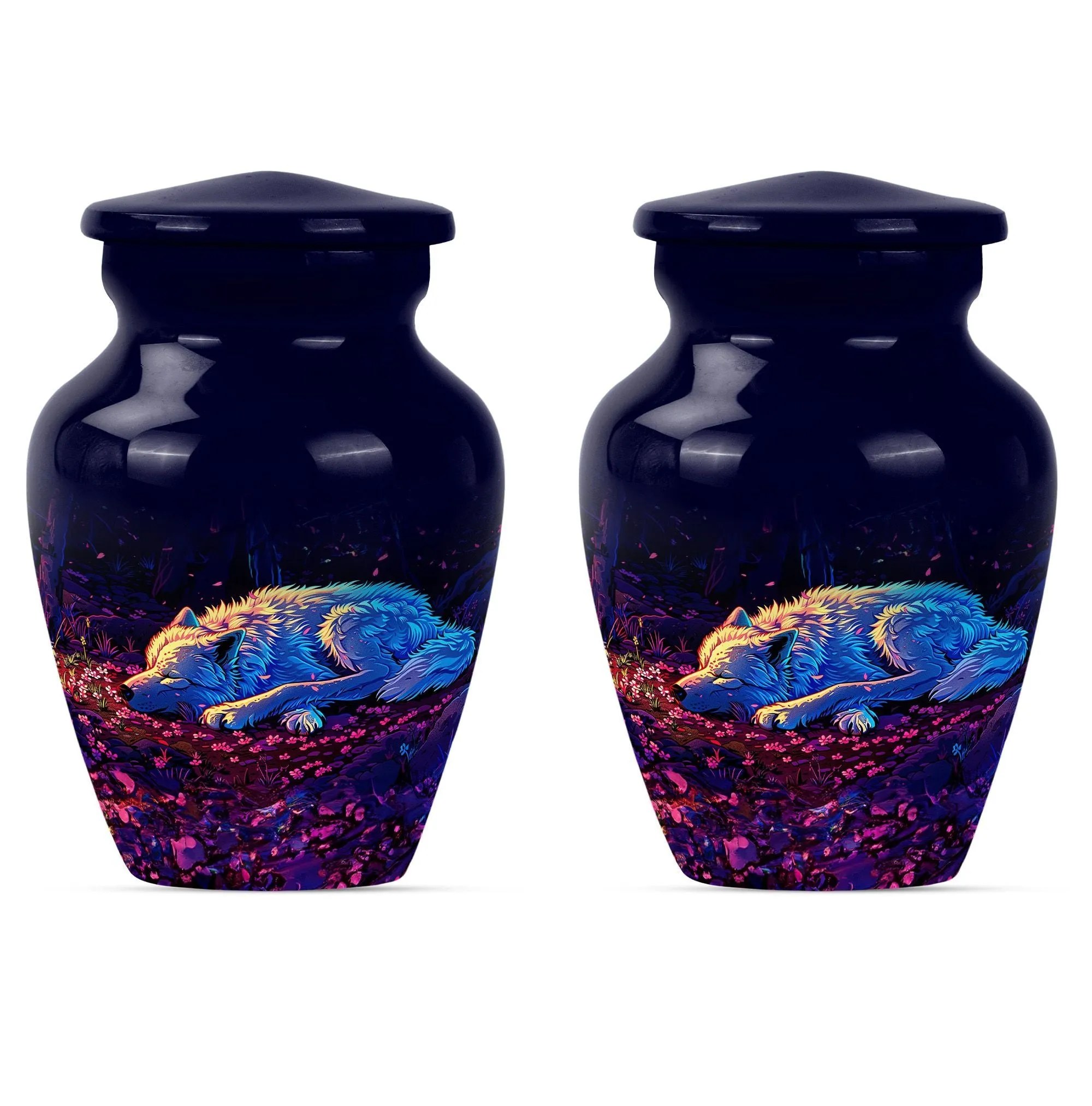 Cremation Keepsake: Abstract Wolf Urn - Container For Human Ashes
