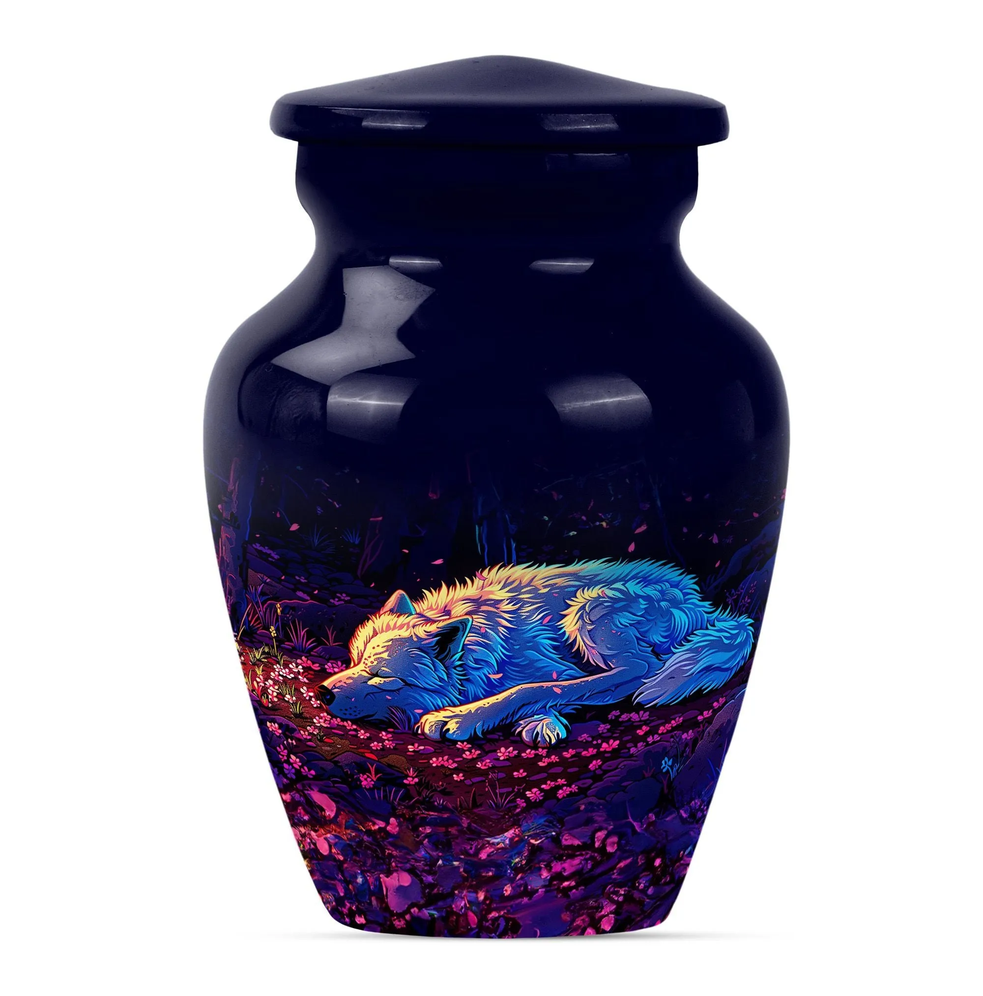 Cremation Keepsake: Abstract Wolf Urn - Container For Human Ashes