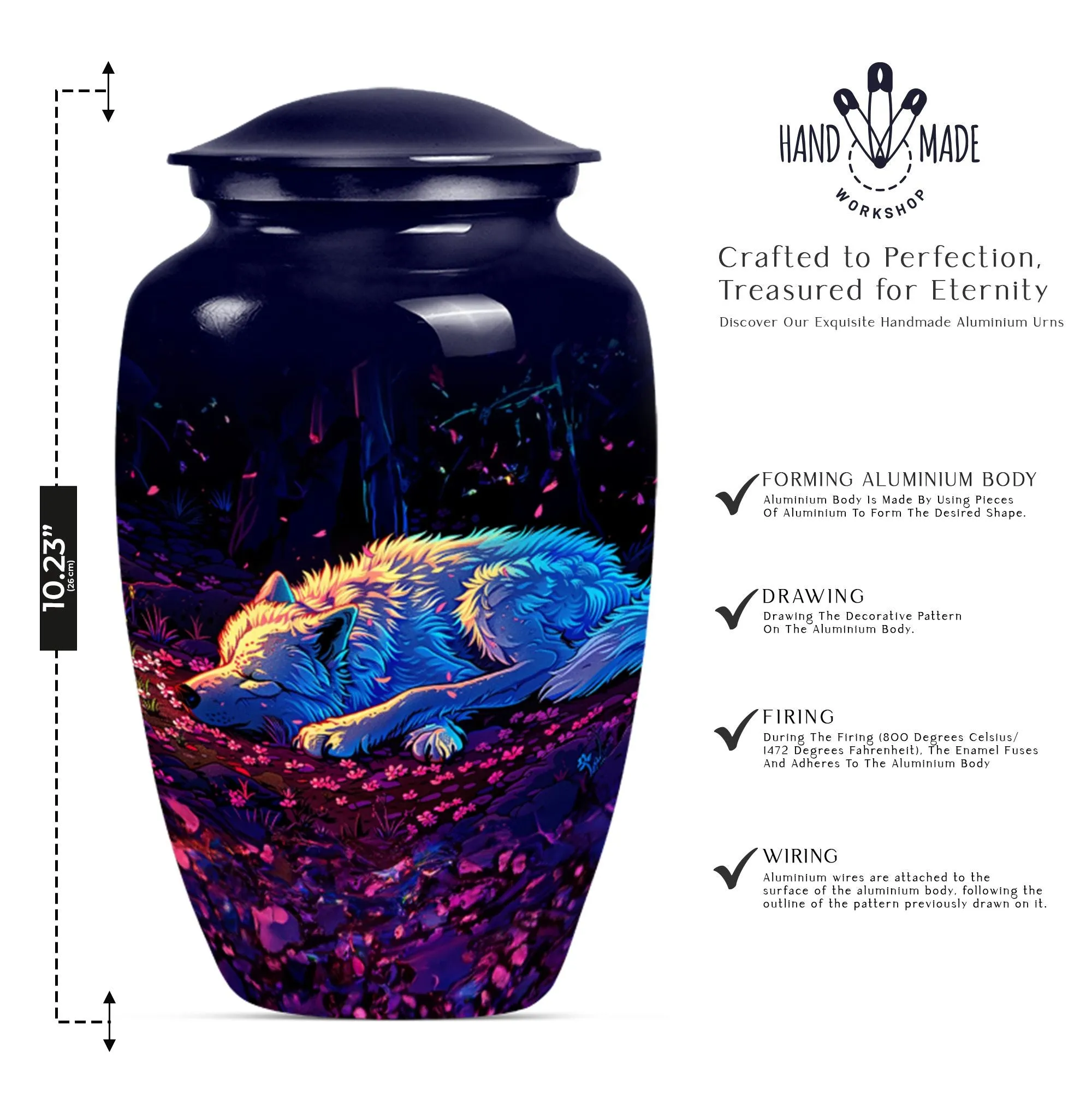 Cremation Keepsake: Abstract Wolf Urn - Container For Human Ashes