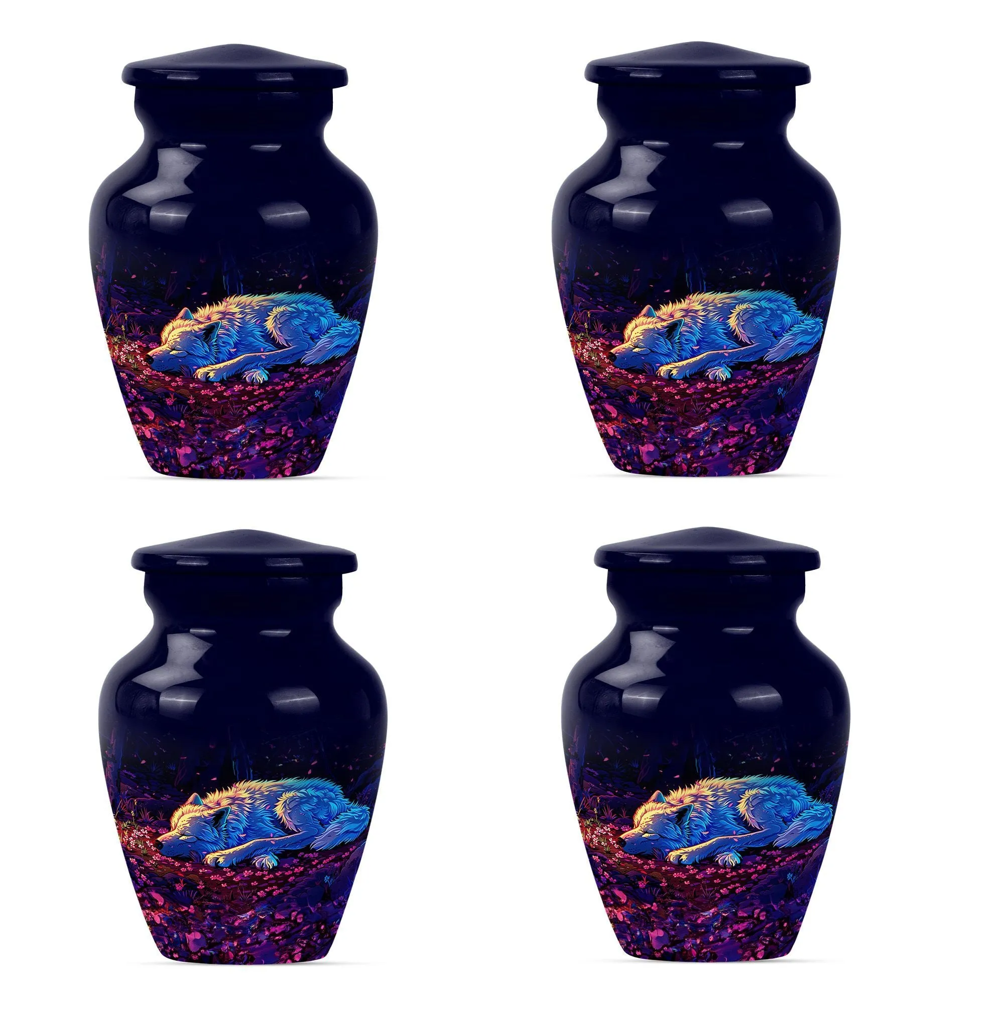 Cremation Keepsake: Abstract Wolf Urn - Container For Human Ashes