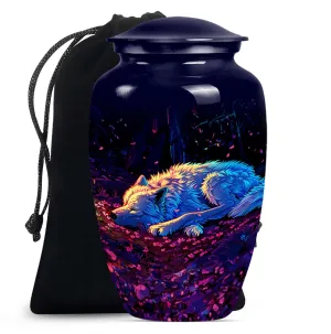 Cremation Keepsake: Abstract Wolf Urn - Container For Human Ashes