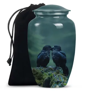 Crow Urn: Cremation Urn for Men's Aesthetic Resting Essence
