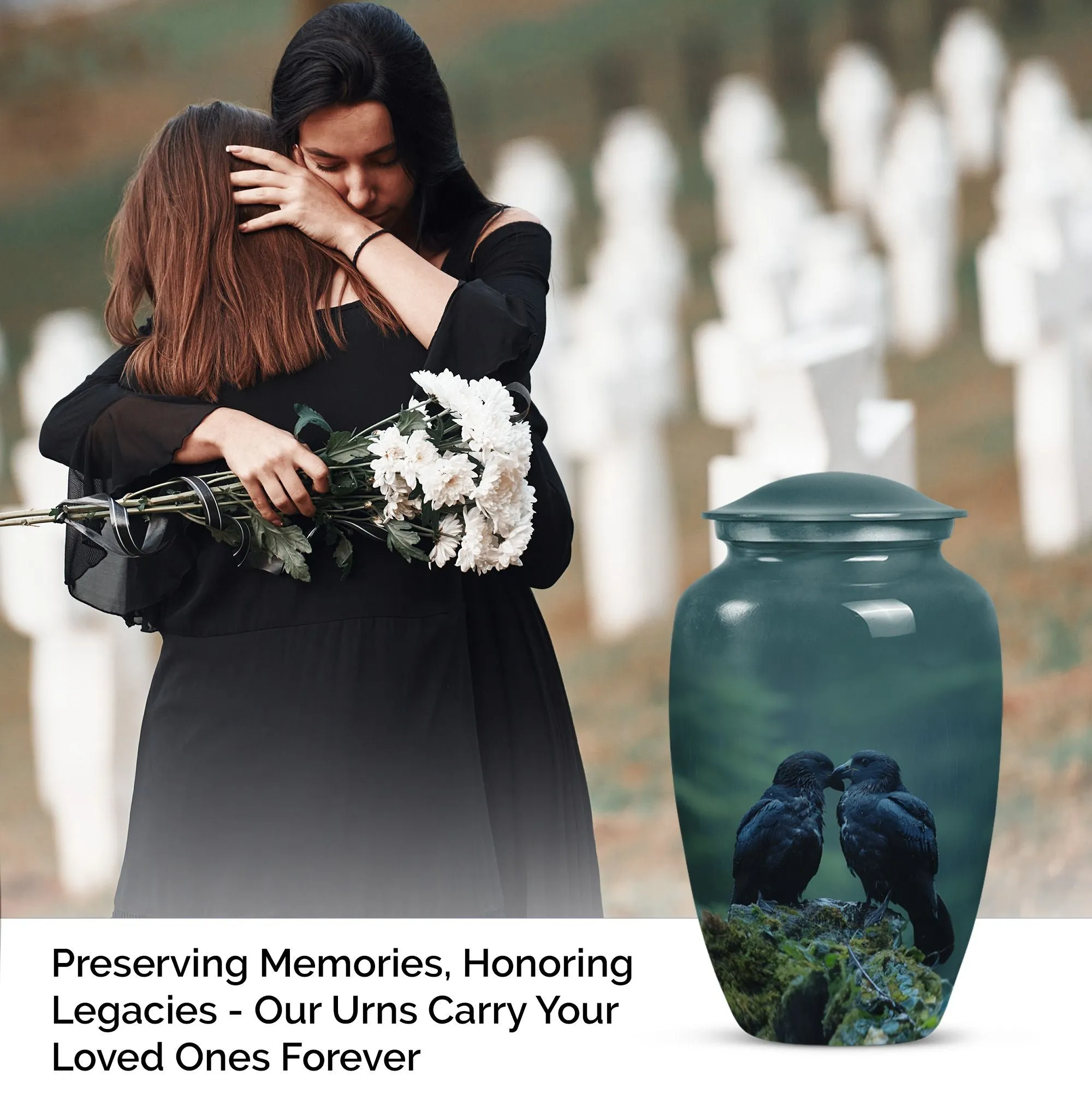 Crow Urn: Cremation Urn for Men's Aesthetic Resting Essence