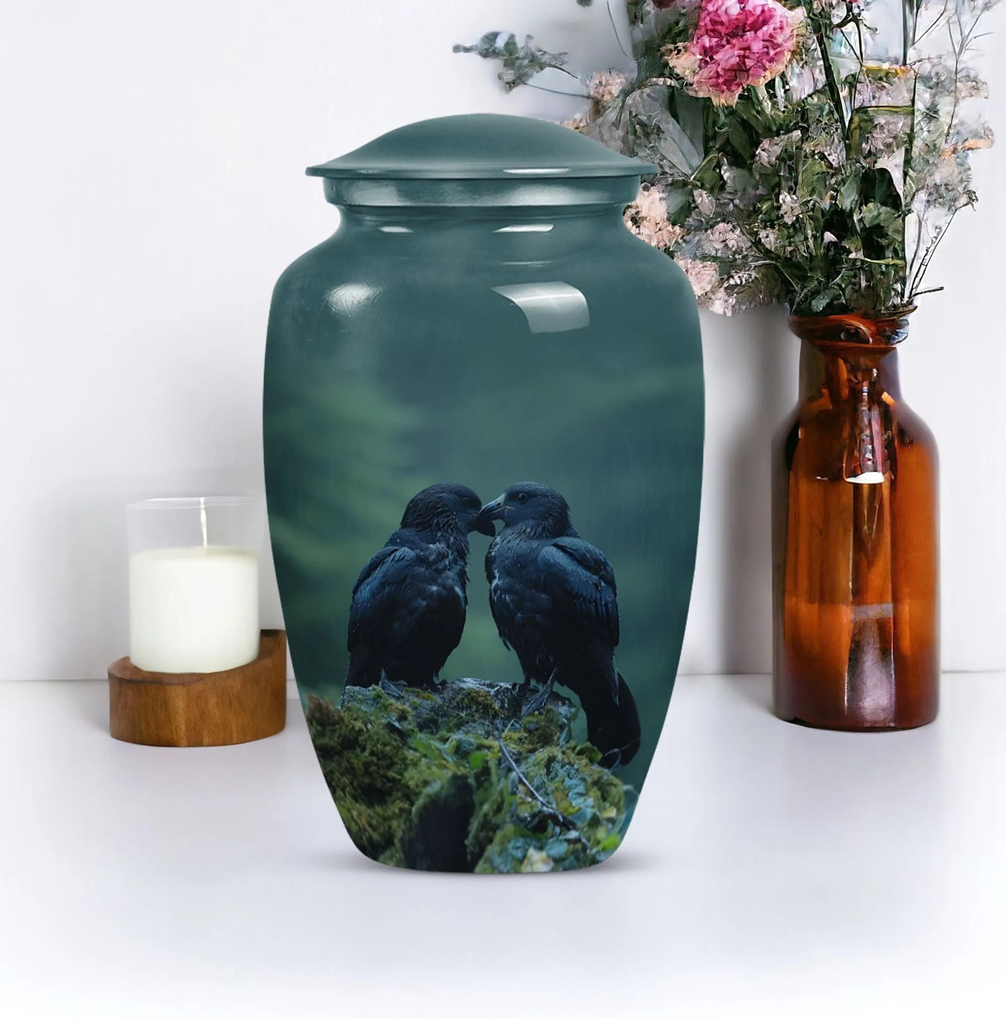 Crow Urn: Cremation Urn for Men's Aesthetic Resting Essence