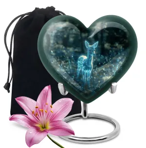 Deer Urn Eternal Rest Heart Shaped Cremation Urn