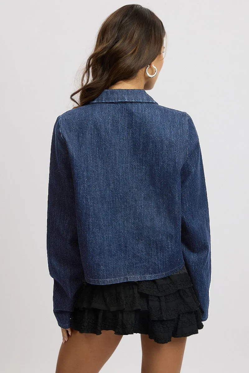 Denim Tie up Jacket Long Sleeve