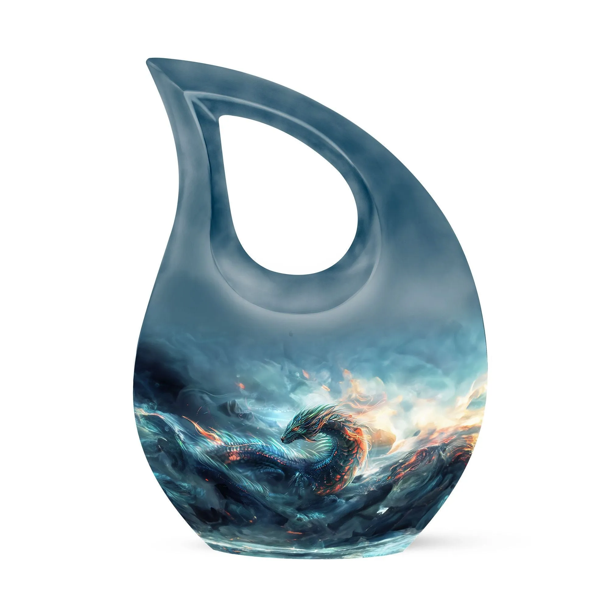 Dragon Design Memorial Keepsake Small Cremation Aluminium Urn