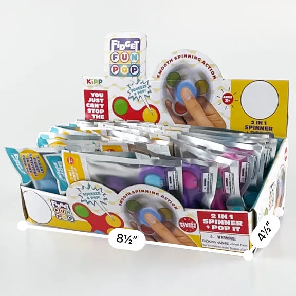 Fidget Pop Spinner Toy - 24 Pieces Per Retail Ready Display 22846
