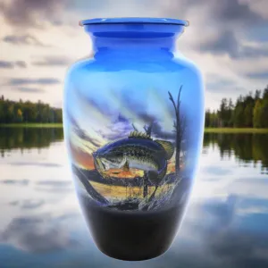 Fisherman's Fantasy Cremation Urn | Bass Cremation Urn | Quality Urns For Less