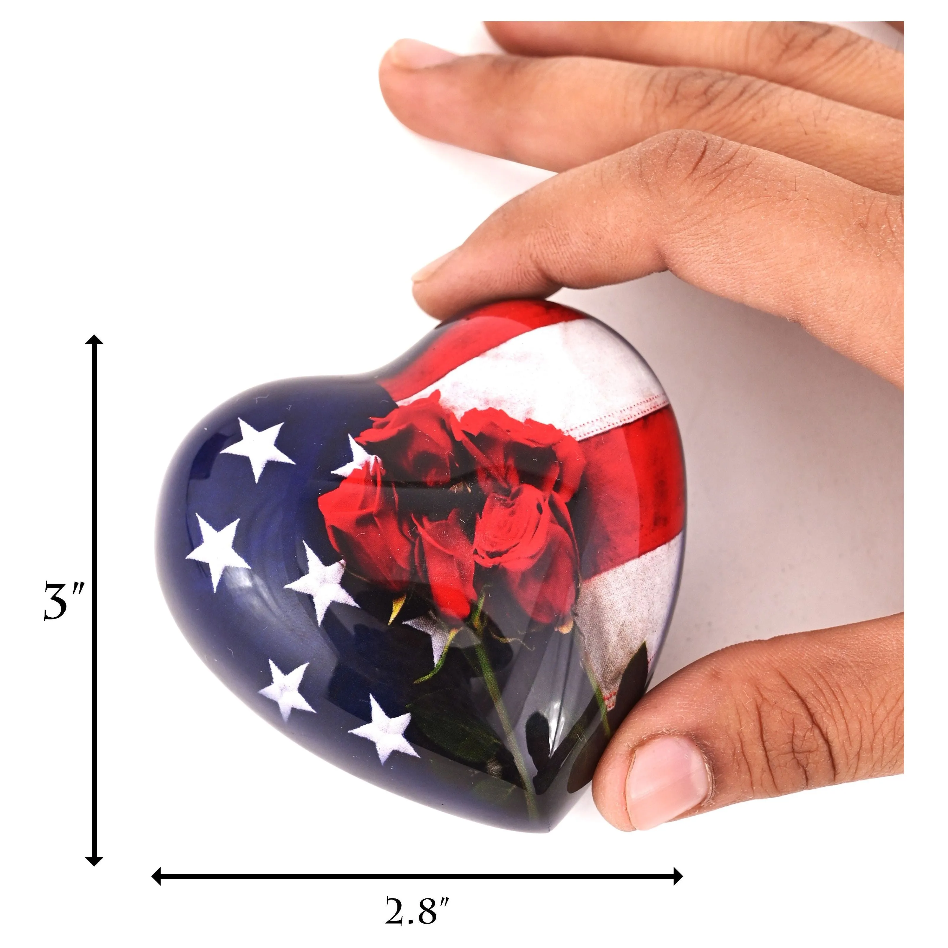 Flag and Rose Keepsake cremation urn | A urn for any Patriot | a great urn for a Veteran