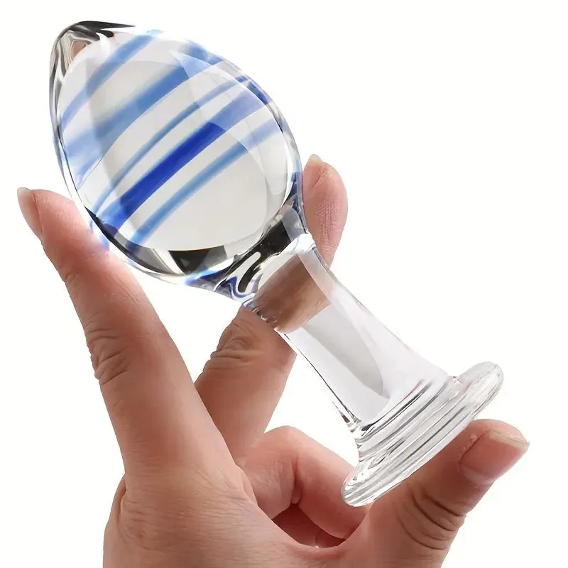 Glass Anal Plug Female Sex Toy Bead Prostate Massage Crystal Dildo