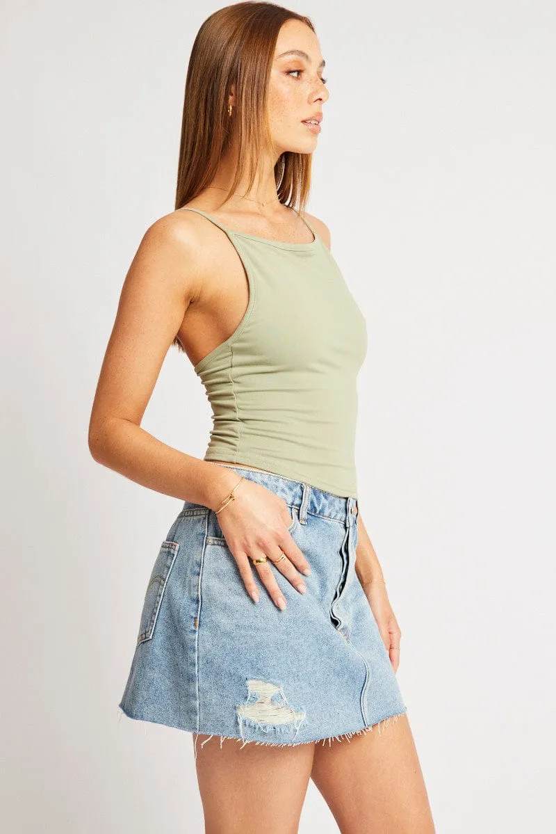 Green Sleeveless Tank Supersoft