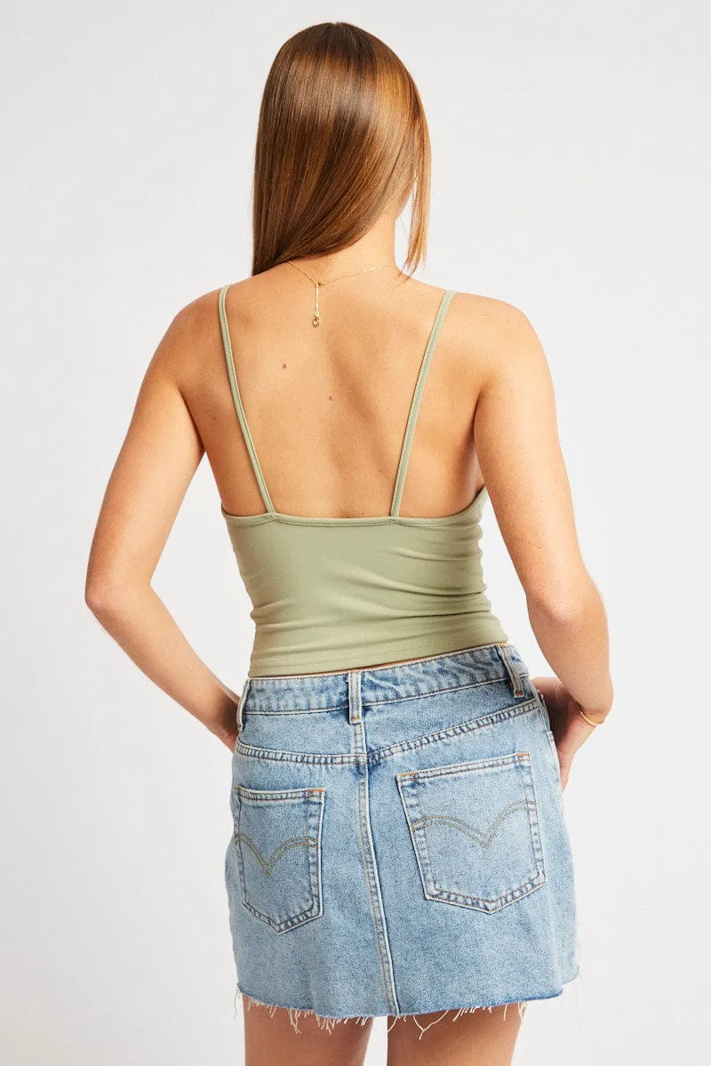 Green Sleeveless Tank Supersoft