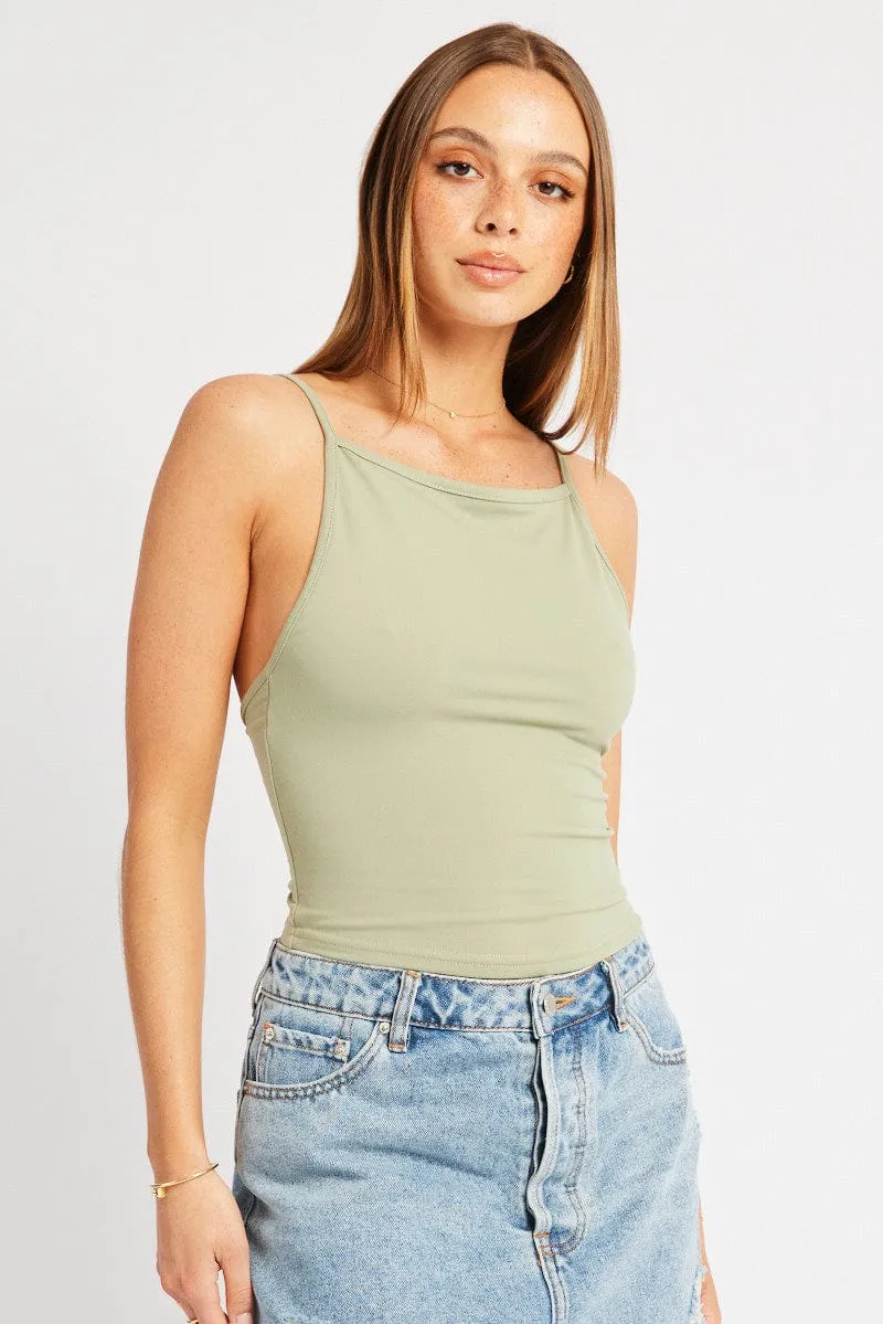 Green Sleeveless Tank Supersoft