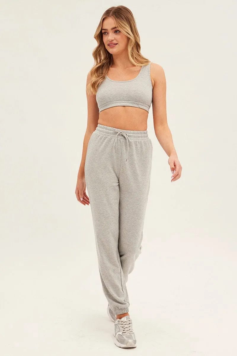Grey Basic Crop Top