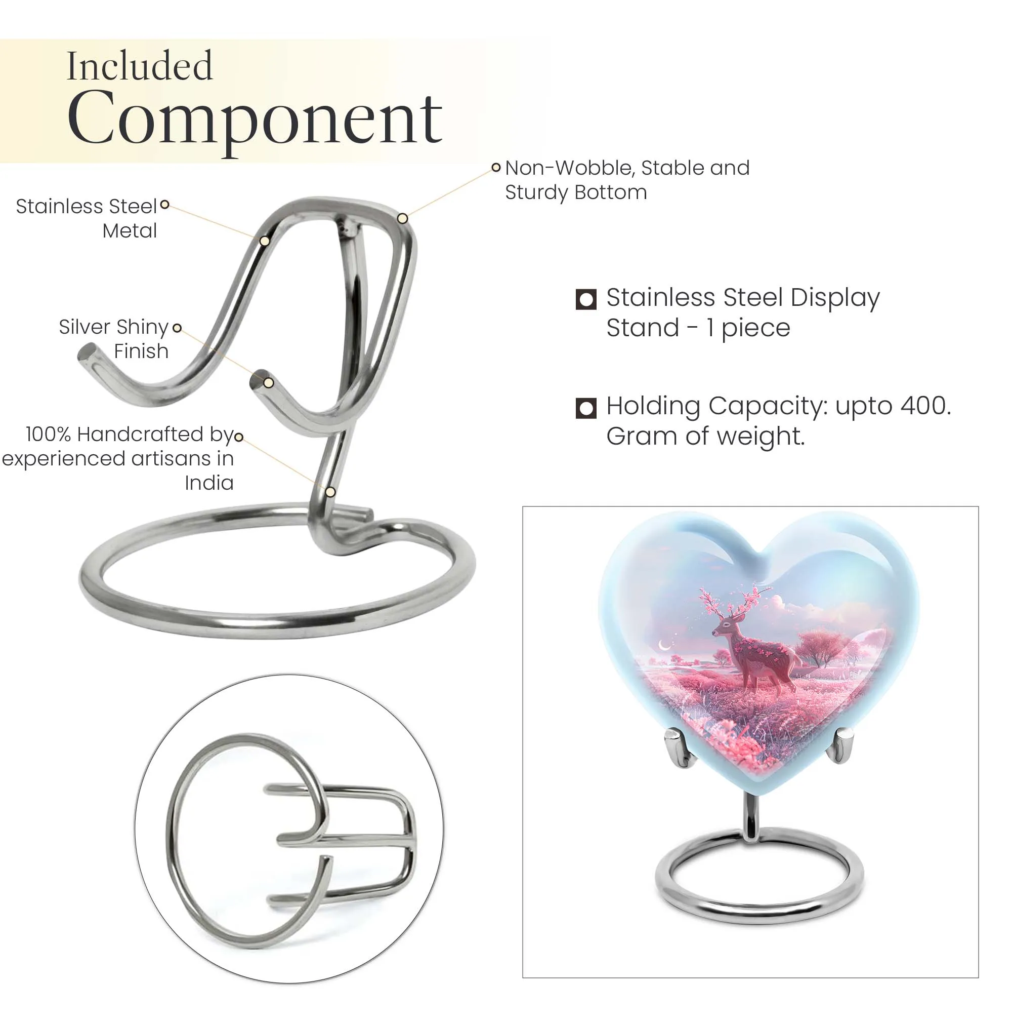 Heartfelt Memories Deer Urn: Cherished Standard Medium Size Cremation Solution