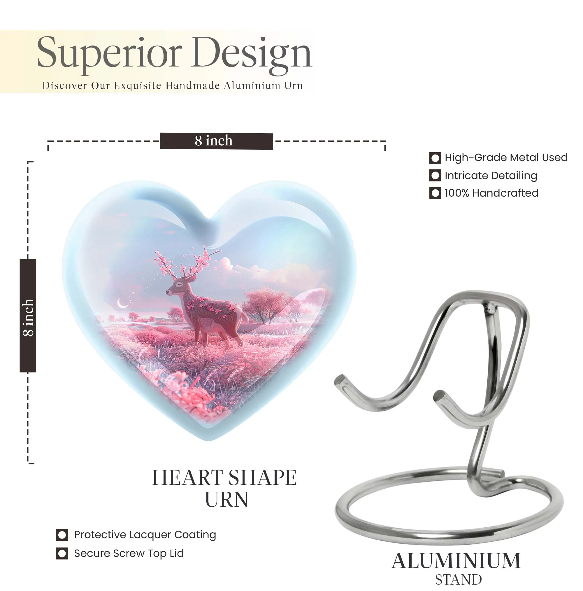 Heartfelt Memories Deer Urn: Cherished Standard Medium Size Cremation Solution