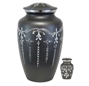 Large Fancy Diamond Cut Alloy Cremation Urn