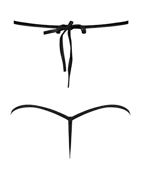Lust Fetish Orthia L/XL Black Faux Leather Lingerie