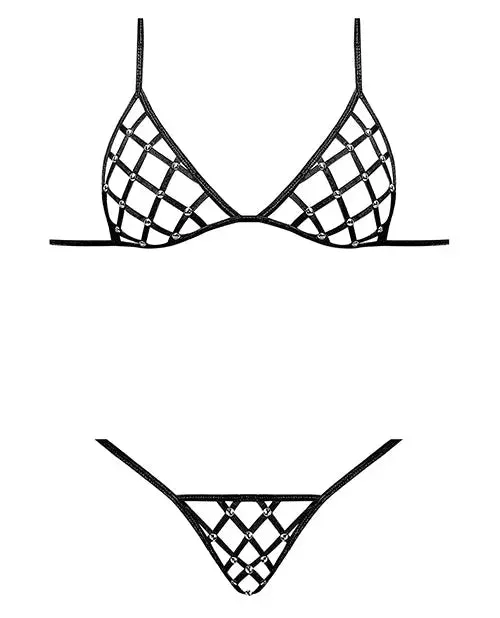 Lust Fetish Orthia L/XL Black Faux Leather Lingerie