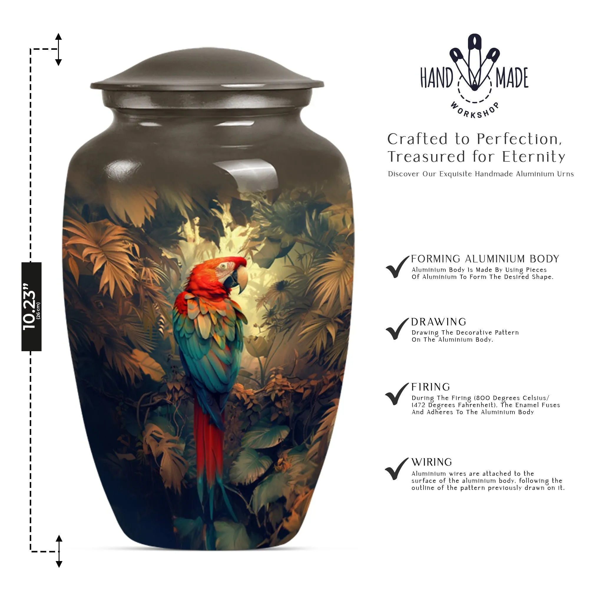 Macaw Parrot Urn, Memorial Masterpiece for Lasting Memories