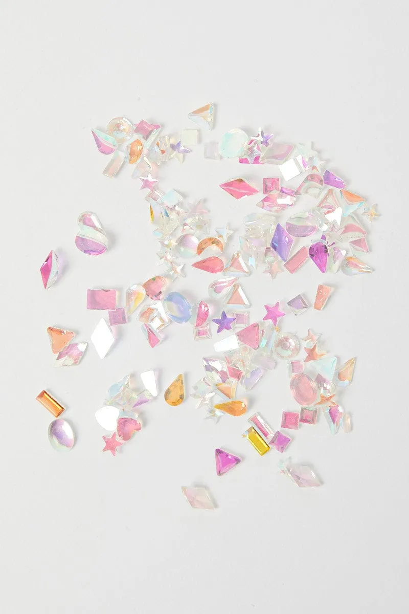 Metallic Mix Shape Nail Crystal